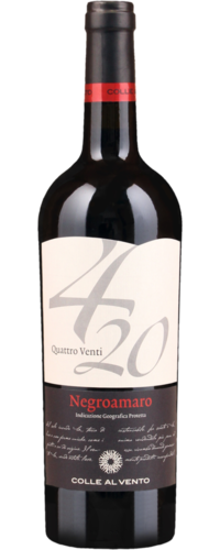 Negroamaro Salento IGP 4/20 - Colle al Vento - Červené italské víno